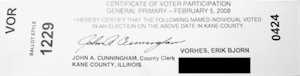 my voter receipt